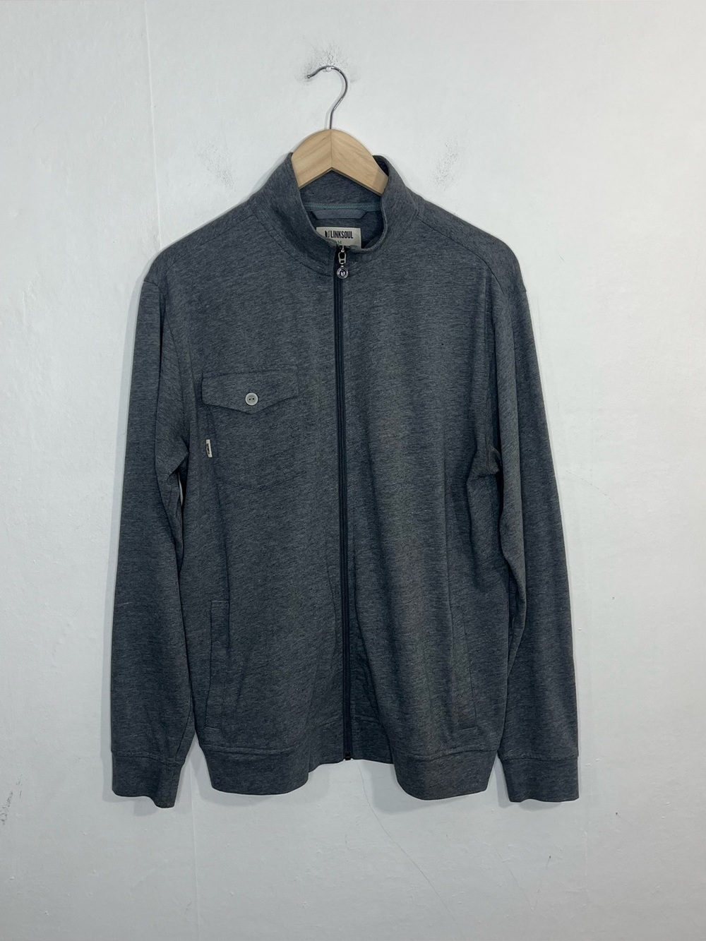 Linksoul Tempus Fugit Full Zip Golf Gray Mens Size Medium